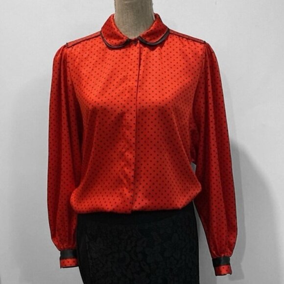 Franck Olivier Red Polka Dot Blouse - Picture 2 of 16